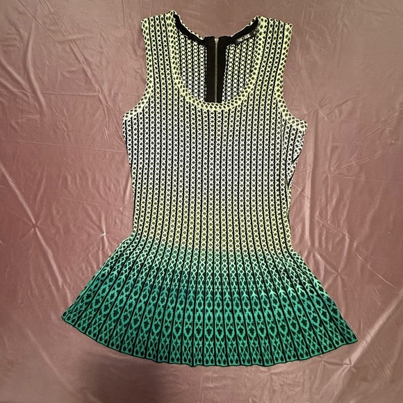 NIC+ZOE Green and Gray Ombre Sleeveless Peplum Tank Top Size Medium MSRP $148 - Picture 7 of 7
